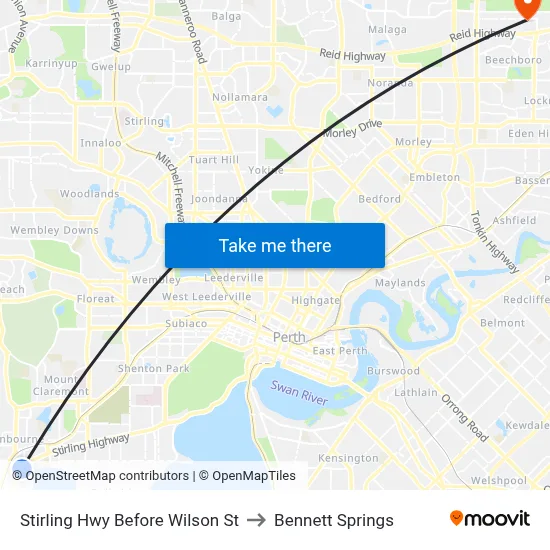 Stirling Hwy Before Wilson St to Bennett Springs map