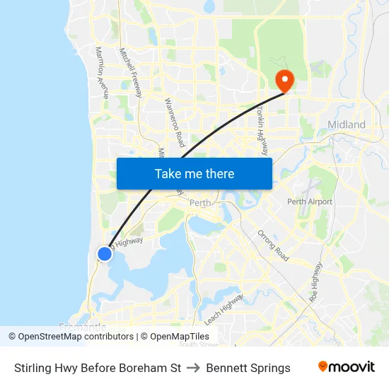 Stirling Hwy Before Boreham St to Bennett Springs map