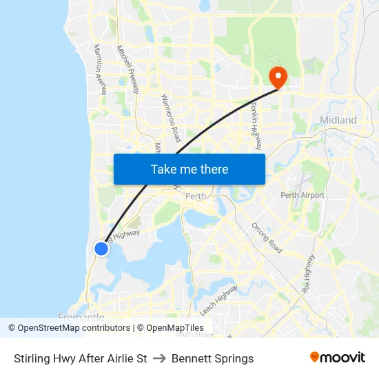 Stirling Hwy After Airlie St to Bennett Springs map