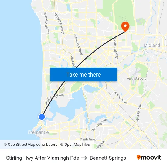 Stirling Hwy After Vlamingh Pde to Bennett Springs map