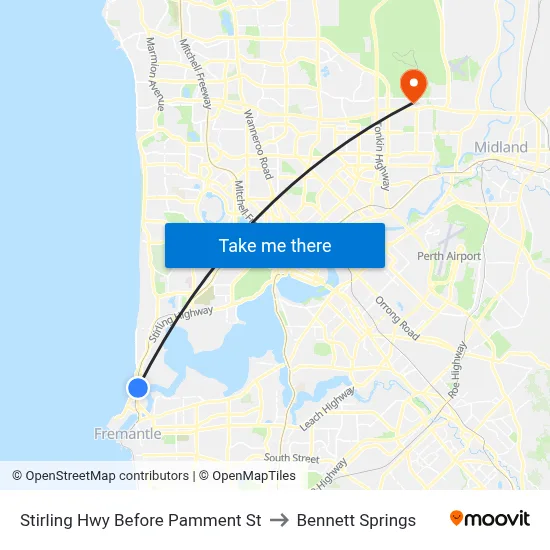 Stirling Hwy Before Pamment St to Bennett Springs map