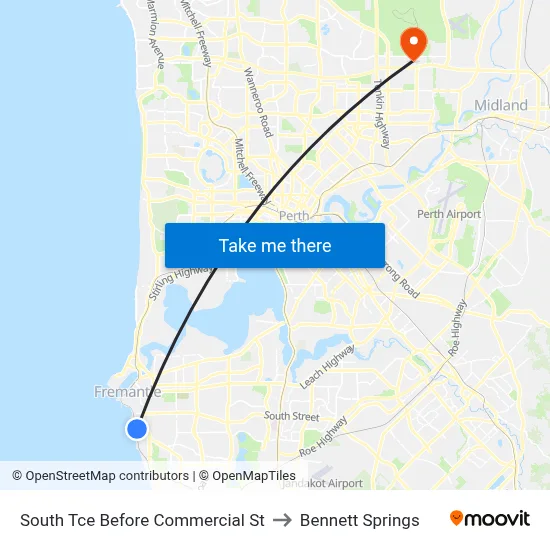 South Tce Before Commercial St to Bennett Springs map