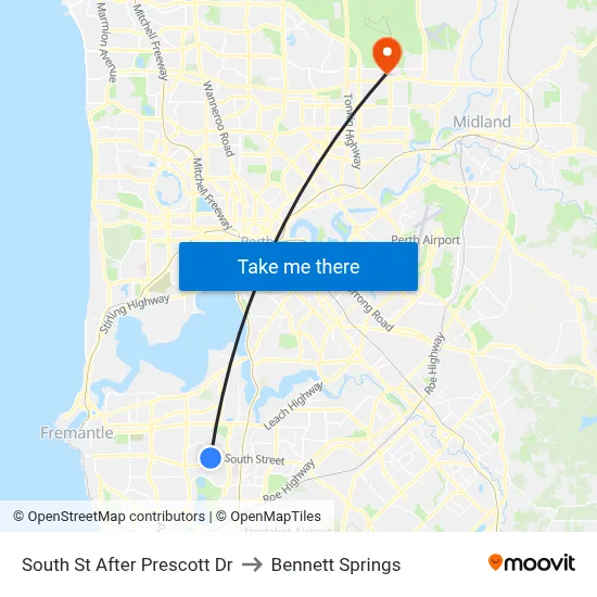 South St After Prescott Dr to Bennett Springs map