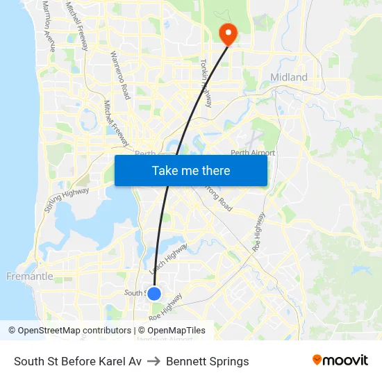 South St Before Karel Av to Bennett Springs map