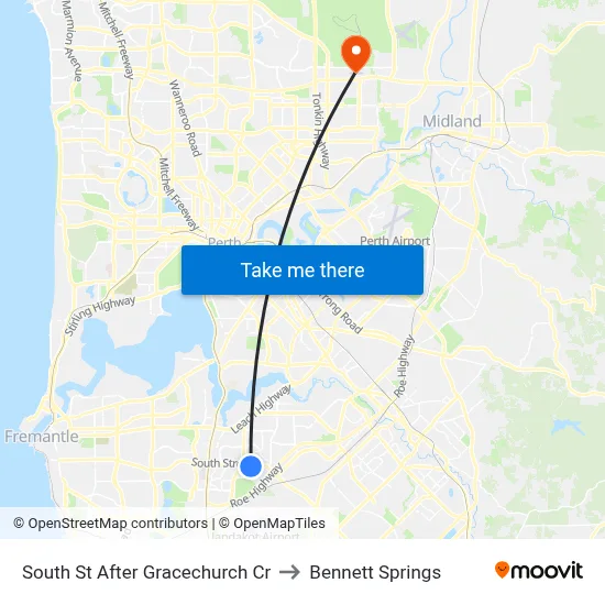 South St After Gracechurch Cr to Bennett Springs map