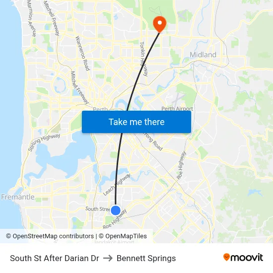 South St After Darian Dr to Bennett Springs map