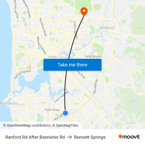 Ranford Rd After Bannister Rd to Bennett Springs map