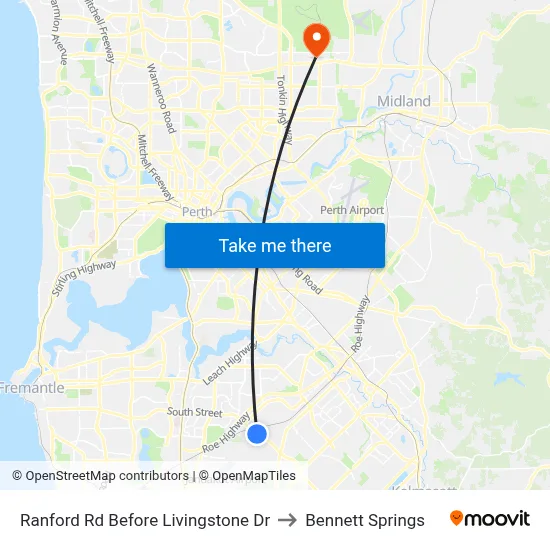 Ranford Rd Before Livingstone Dr to Bennett Springs map