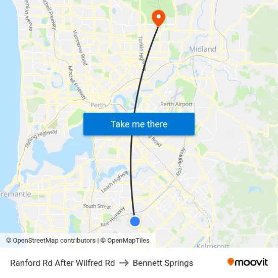 Ranford Rd After Wilfred Rd to Bennett Springs map