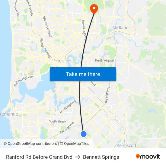 Ranford Rd Before Grand Bvd to Bennett Springs map