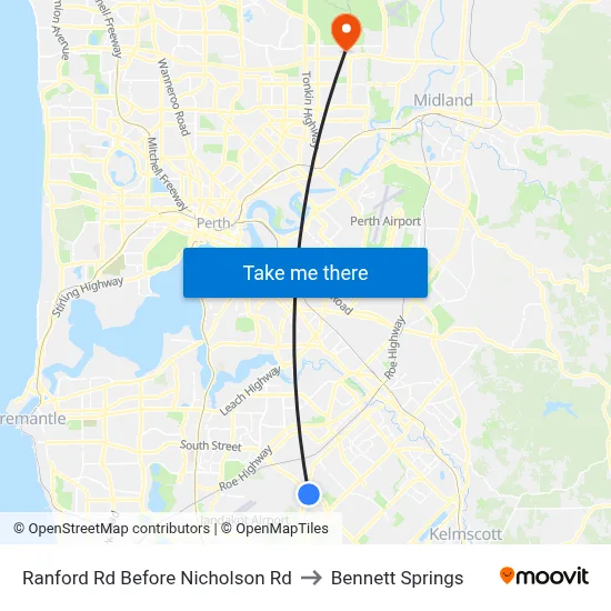 Ranford Rd Before Nicholson Rd to Bennett Springs map