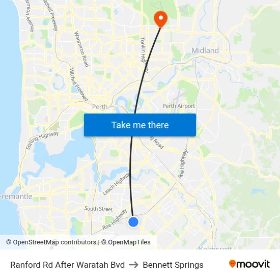 Ranford Rd After Waratah Bvd to Bennett Springs map