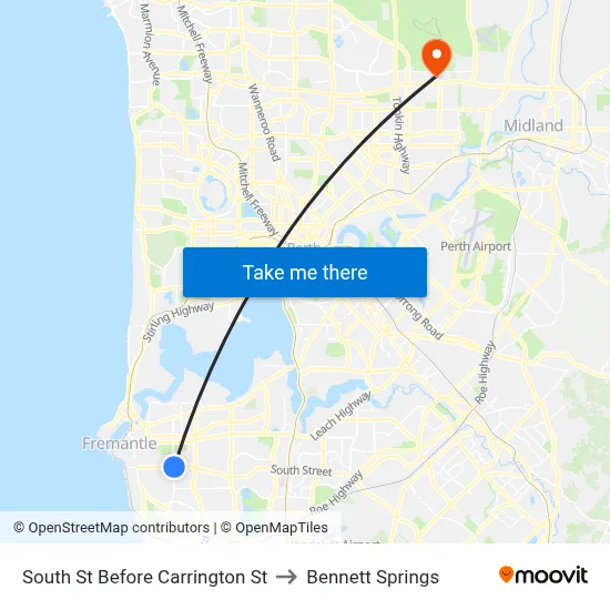 South St Before Carrington St to Bennett Springs map