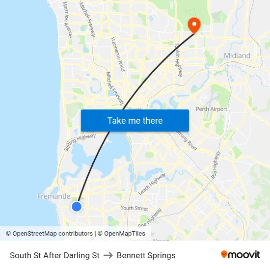 South St After Darling St to Bennett Springs map