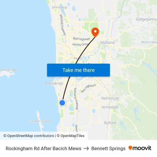 Rockingham Rd After Bacich Mews to Bennett Springs map