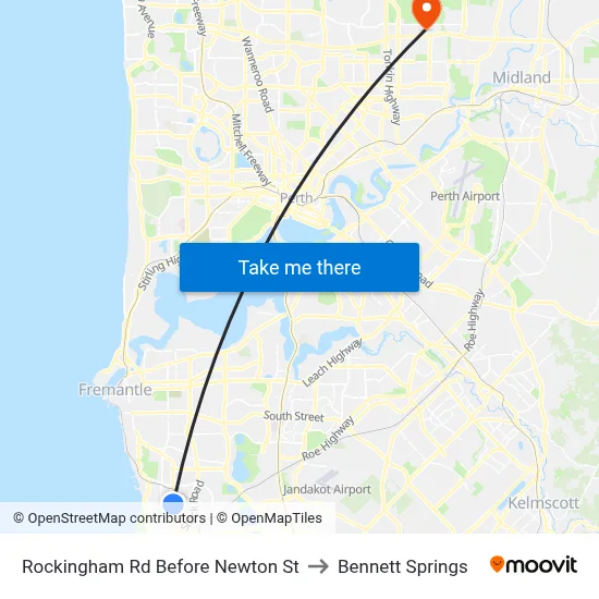 Rockingham Rd Before Newton St to Bennett Springs map
