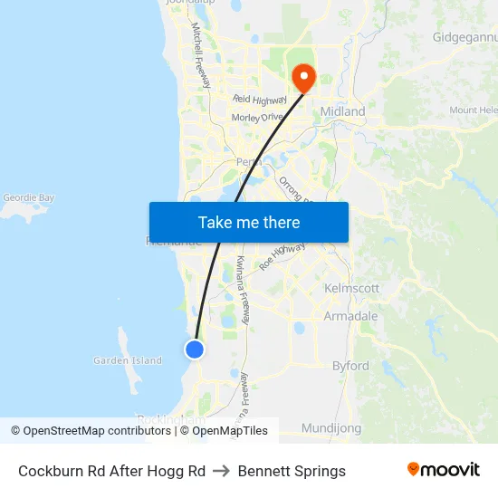 Cockburn Rd After Hogg Rd to Bennett Springs map