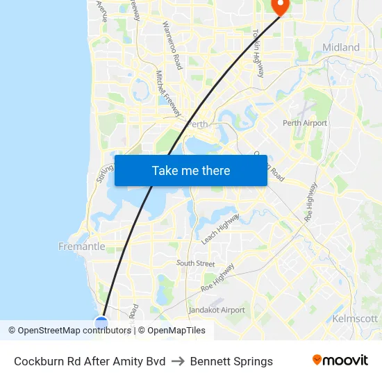 Cockburn Rd After Amity Bvd to Bennett Springs map