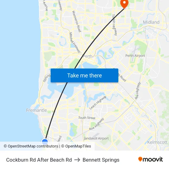 Cockburn Rd After Beach Rd to Bennett Springs map