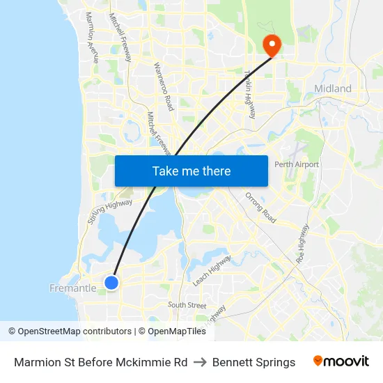 Marmion St Before Mckimmie Rd to Bennett Springs map