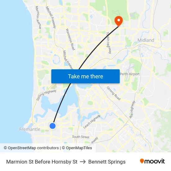 Marmion St Before Hornsby St to Bennett Springs map