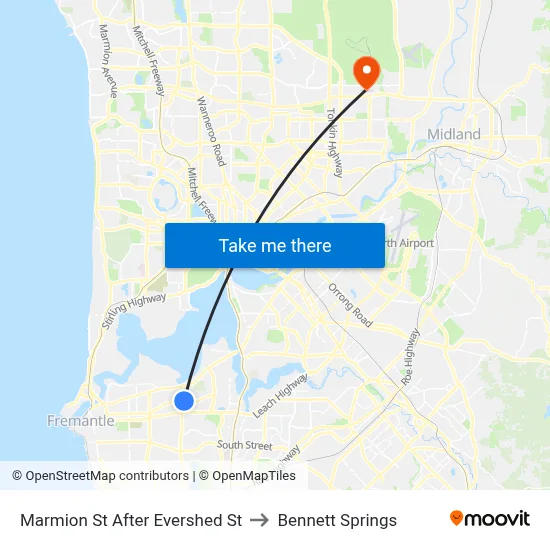 Marmion St After Evershed St to Bennett Springs map