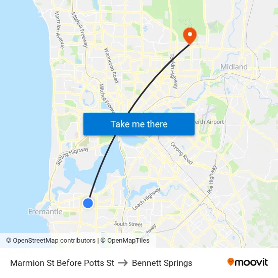 Marmion St Before Potts St to Bennett Springs map