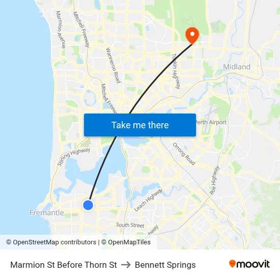 Marmion St Before Thorn St to Bennett Springs map