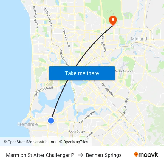 Marmion St After Challenger Pl to Bennett Springs map