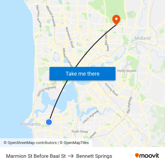 Marmion St Before Baal St to Bennett Springs map