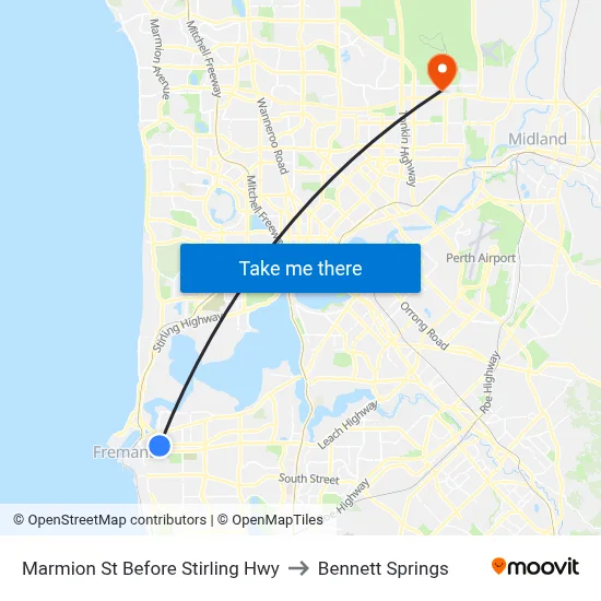 Marmion St Before Stirling Hwy to Bennett Springs map