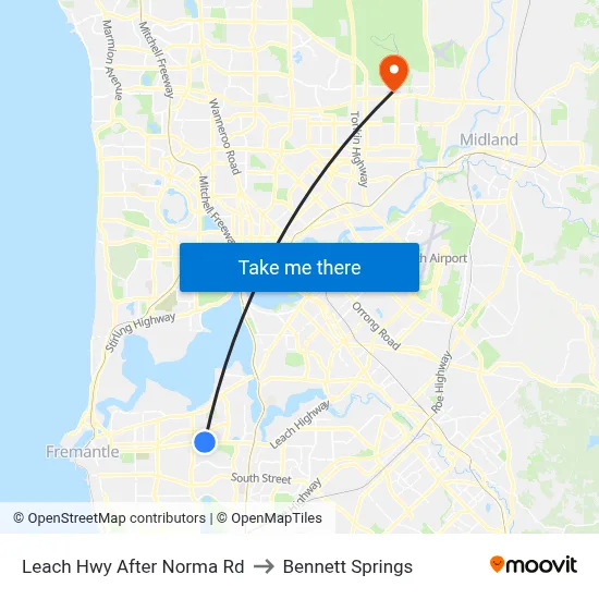 Leach Hwy After Norma Rd to Bennett Springs map