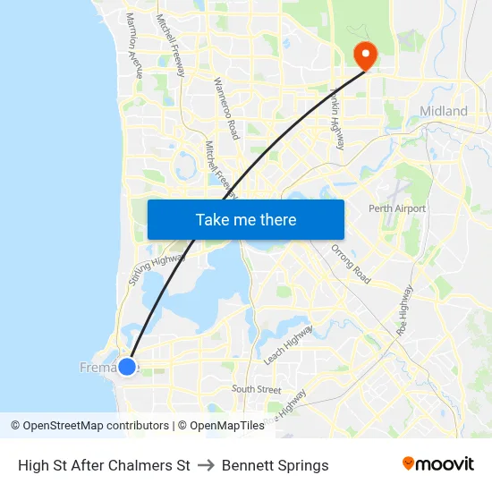 High St After Chalmers St to Bennett Springs map