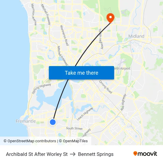 Archibald St After Worley St to Bennett Springs map