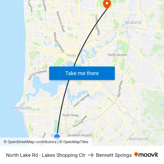 North Lake Rd - Lakes Shopping Ctr to Bennett Springs map