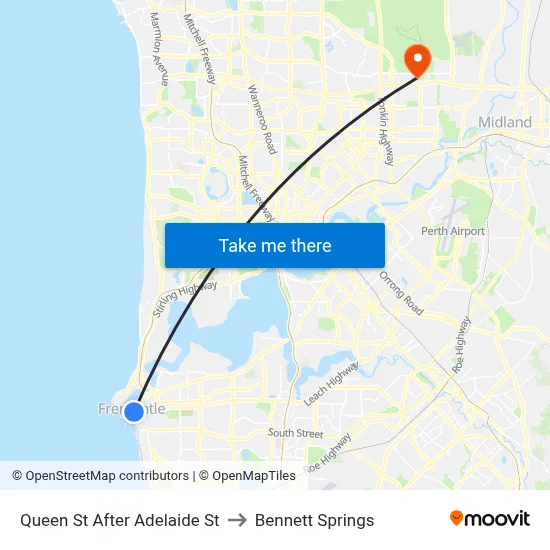Queen St After Adelaide St to Bennett Springs map