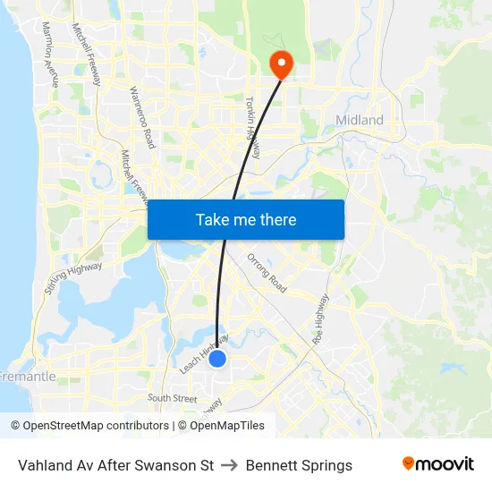 Vahland Av After Swanson St to Bennett Springs map