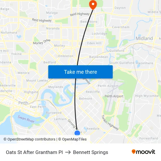 Oats St After Grantham Pl to Bennett Springs map