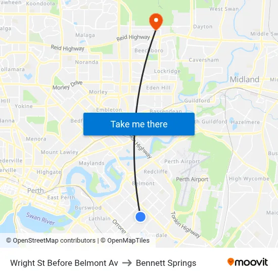 Wright St Before Belmont Av to Bennett Springs map