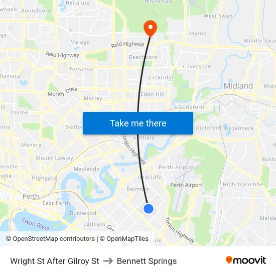 Wright St After Gilroy St to Bennett Springs map