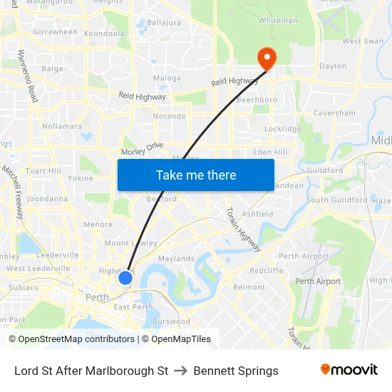 Lord St After Marlborough St to Bennett Springs map