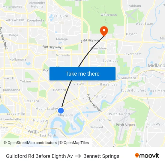 Guildford Rd Before Eighth Av to Bennett Springs map