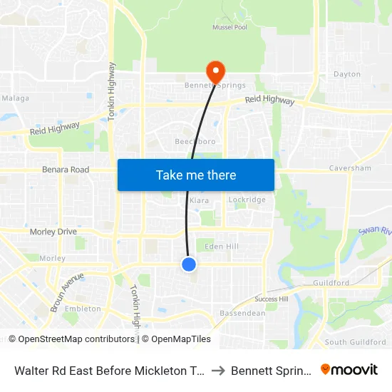 Walter Rd East Before Mickleton Tce to Bennett Springs map
