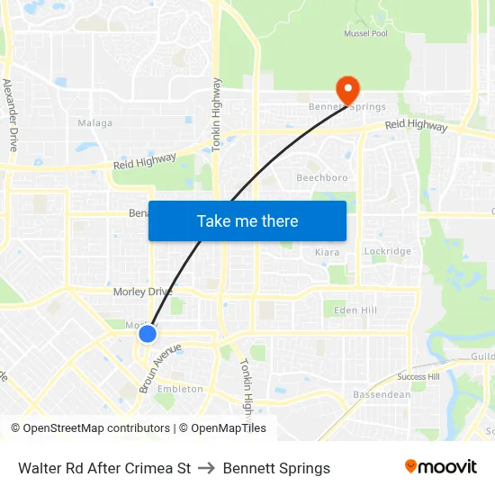 Walter Rd After Crimea St to Bennett Springs map