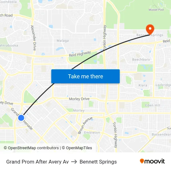 Grand Prom After Avery Av to Bennett Springs map