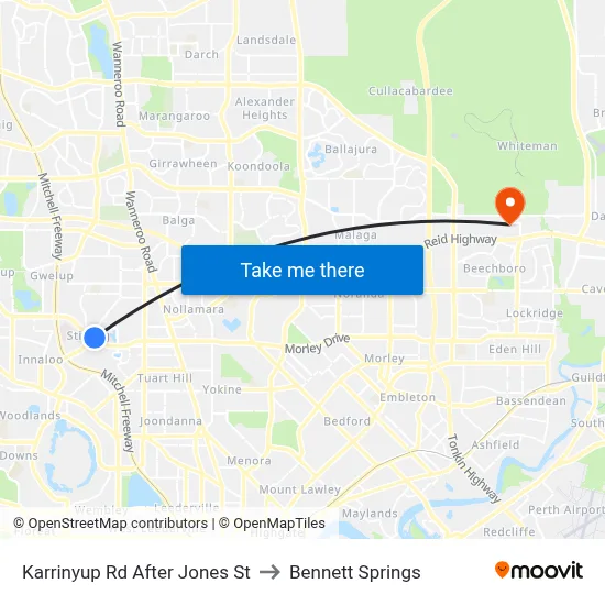 Karrinyup Rd After Jones St to Bennett Springs map