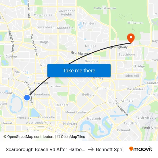 Scarborough Beach Rd After Harborne St to Bennett Springs map
