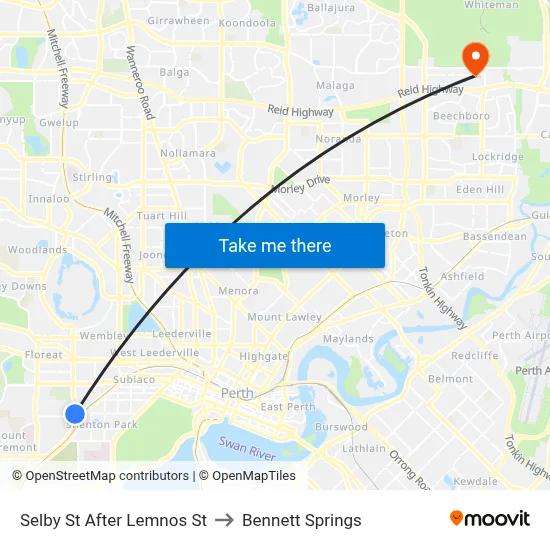 Selby St After Lemnos St to Bennett Springs map