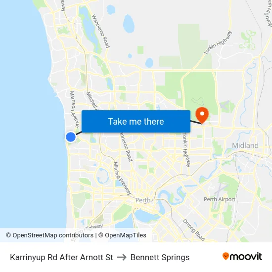 Karrinyup Rd After Arnott St to Bennett Springs map