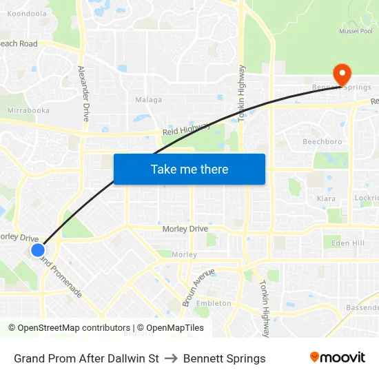 Grand Prom After Dallwin St to Bennett Springs map